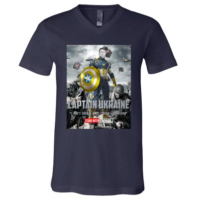 Captain Ukraine Stand With Zelenskyy I Dont Need A Ride Ammo Army V-Neck T-Shirt