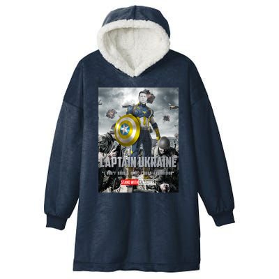 Captain Ukraine Stand With Zelenskyy I Dont Need A Ride Ammo Army Hooded Wearable Blanket