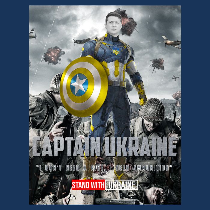 Captain Ukraine Stand With Zelenskyy I Dont Need A Ride Ammo Army Button