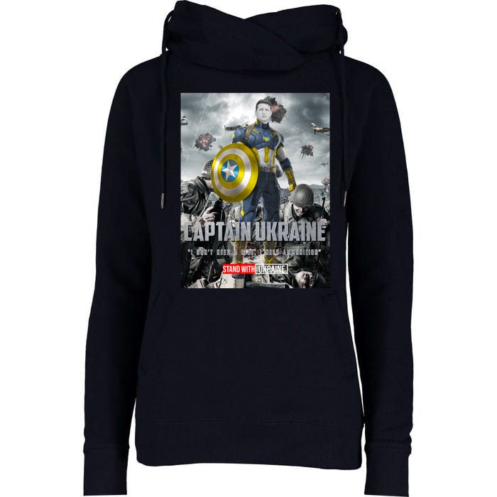 Captain Ukraine Stand With Zelenskyy I Dont Need A Ride Ammo Army Womens Funnel Neck Pullover Hood