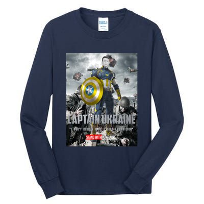 Captain Ukraine Stand With Zelenskyy I Dont Need A Ride Ammo Army Tall Long Sleeve T-Shirt