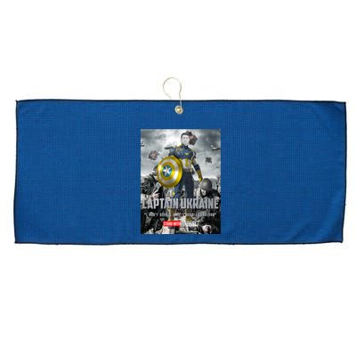 Captain Ukraine Stand With Zelenskyy I Dont Need A Ride Ammo Army Large Microfiber Waffle Golf Towel