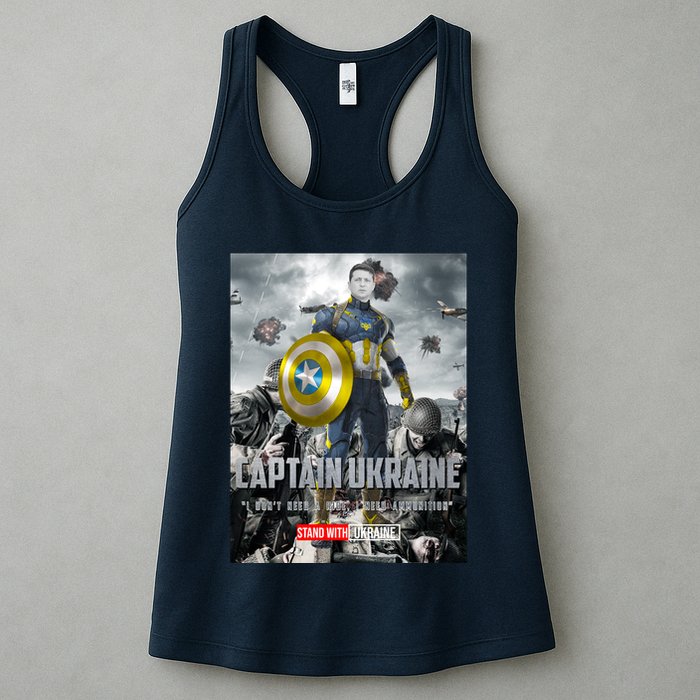 Captain Ukraine Stand With Zelenskyy I Dont Need A Ride Ammo Army Womens Tank Top