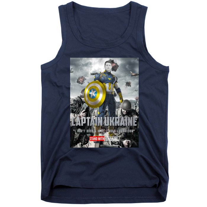 Captain Ukraine Stand With Zelenskyy I Dont Need A Ride Ammo Army Tank Top