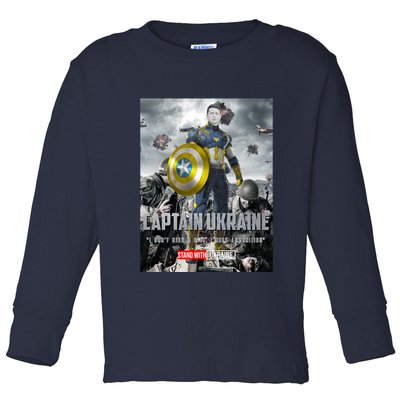 Captain Ukraine Stand With Zelenskyy I Dont Need A Ride Ammo Army Toddler Long Sleeve Shirt