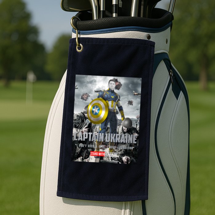 Captain Ukraine Stand With Zelenskyy I Dont Need A Ride Ammo Army Golf Towel