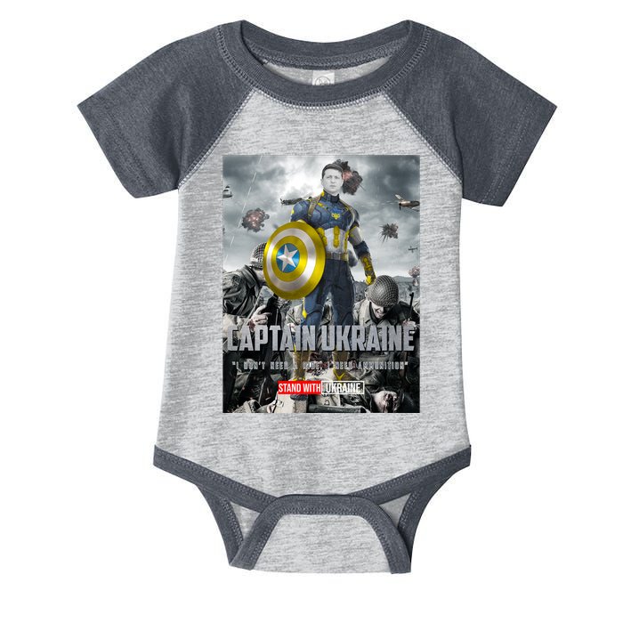 Captain Ukraine Stand With Zelenskyy I Dont Need A Ride Ammo Army Infant Baby Jersey Bodysuit