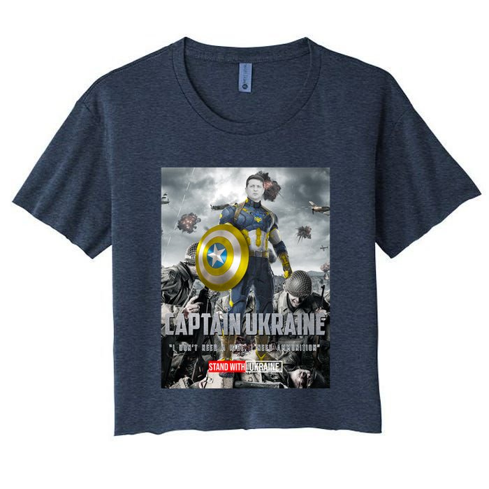 Captain Ukraine Stand With Zelenskyy I Dont Need A Ride Ammo Army Crop Top