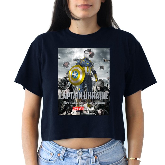 Captain Ukraine Stand With Zelenskyy I Dont Need A Ride Ammo Army Crop Top