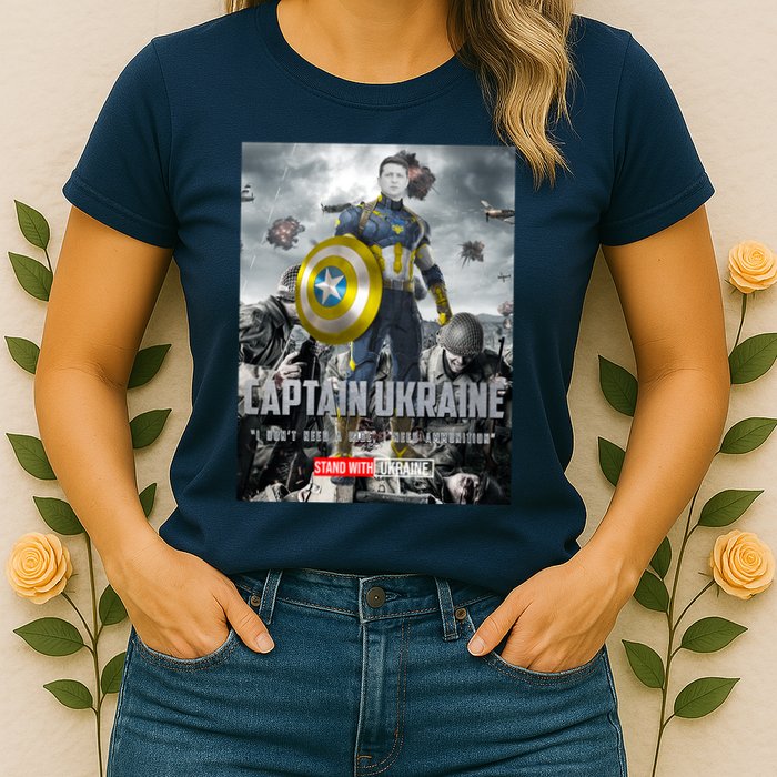 Captain Ukraine Stand With Zelenskyy I Dont Need A Ride Ammo Army Womens T-Shirt