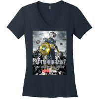 Captain Ukraine Stand With Zelenskyy I Dont Need A Ride Ammo Army Women's V-Neck T-Shirt