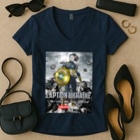Captain Ukraine Stand With Zelenskyy I Dont Need A Ride Ammo Army Women's V-Neck T-Shirt