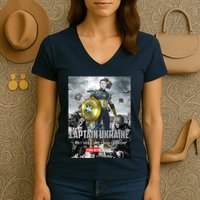 Captain Ukraine Stand With Zelenskyy I Dont Need A Ride Ammo Army Women's V-Neck T-Shirt