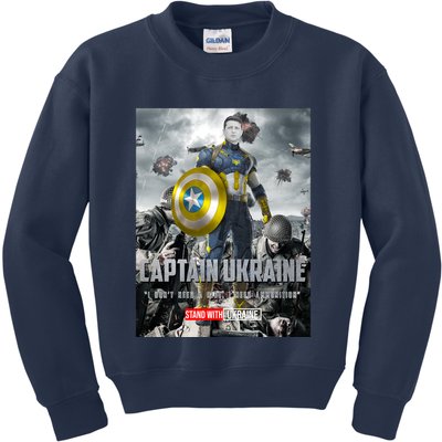 Captain Ukraine Stand With Zelenskyy I Dont Need A Ride Ammo Army Kids Sweatshirt