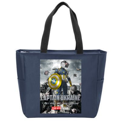 Captain Ukraine Stand With Zelenskyy I Dont Need A Ride Ammo Army Zip Tote Bag