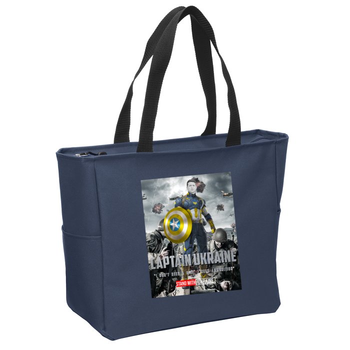 Captain Ukraine Stand With Zelenskyy I Dont Need A Ride Ammo Army Zip Tote Bag