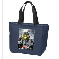 Captain Ukraine Stand With Zelenskyy I Dont Need A Ride Ammo Army Zip Tote Bag