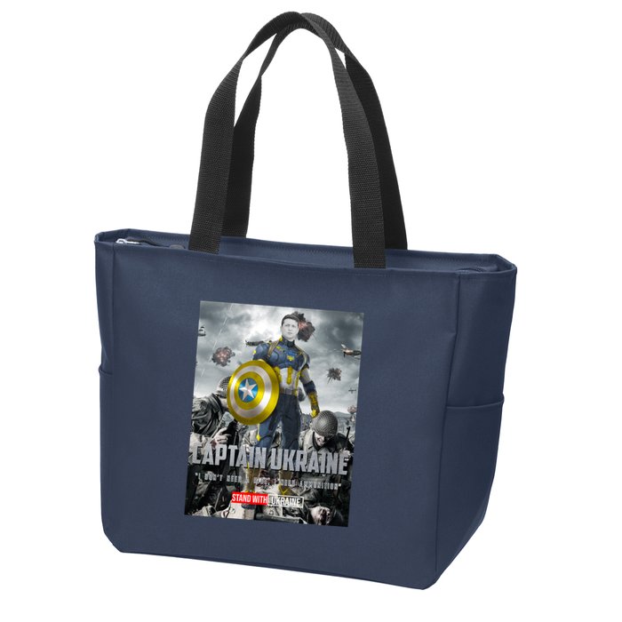 Captain Ukraine Stand With Zelenskyy I Dont Need A Ride Ammo Army Zip Tote Bag