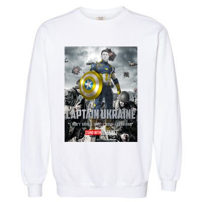 Captain Ukraine Stand With Zelenskyy I Dont Need A Ride Ammo Army Garment-Dyed Sweatshirt
