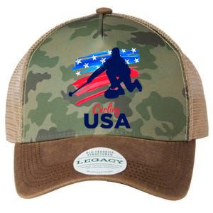 Curling USA Support The Team USA Flag Curl Clean Legacy Tie Dye Trucker Hat