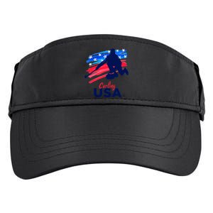 Curling USA Support The Team USA Flag Curl Clean Adult Drive Performance Visor