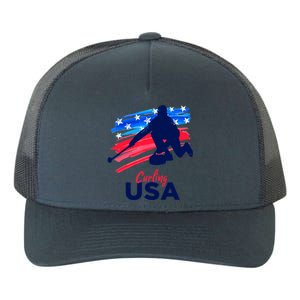 Curling USA Support The Team USA Flag Curl Clean Yupoong Adult 5-Panel Trucker Hat