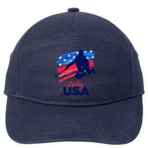 Curling USA Support The Team USA Flag Curl Clean 7-Panel Snapback Hat