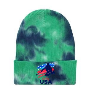 Curling USA Support The Team USA Flag Curl Clean Tie Dye 12in Knit Beanie