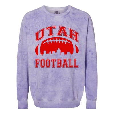 College University Style Utah Football Sports Gift Colorblast Crewneck Sweatshirt