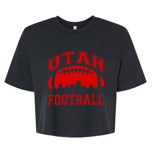 College University Style Utah Football Sports Gift Bella+Canvas Jersey Crop Tee