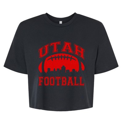 College University Style Utah Football Sports Gift Bella+Canvas Jersey Crop Tee