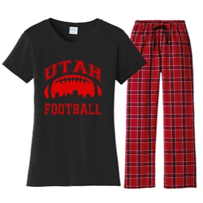 College University Style Utah Football Sports Gift Women's Flannel Pajama Set