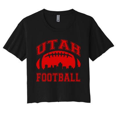 College University Style Utah Football Sports Gift Women's Crop Top Tee