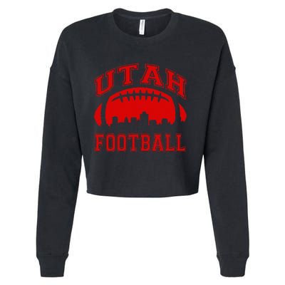 College University Style Utah Football Sports Gift Cropped Pullover Crew