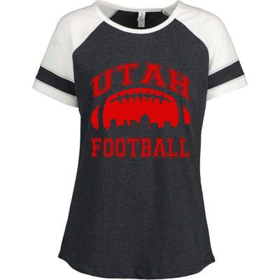 College University Style Utah Football Sports Gift Enza Ladies Jersey Colorblock Tee