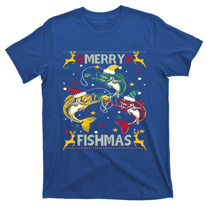 Christmas Ugly Sweater Merry Fishmas Funny Angler Gift T-Shirt