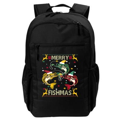 Christmas Ugly Sweater Merry Fishmas Funny Angler Meaningful Gift Backpack