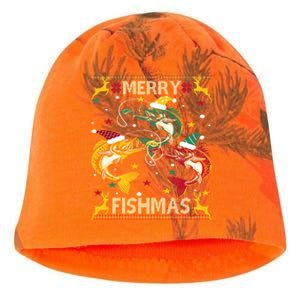 Christmas Ugly Sweater Merry Fishmas Funny Angler Meaningful Gift Kati - Camo Knit Beanie