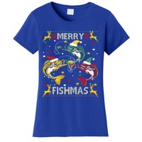 Christmas Ugly Sweater Merry Fishmas Funny Angler Meaningful Gift Women's T-Shirt