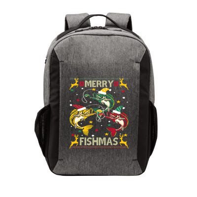 Christmas Ugly Sweater Merry Fishmas Funny Angler Meaningful Gift Vector Backpack