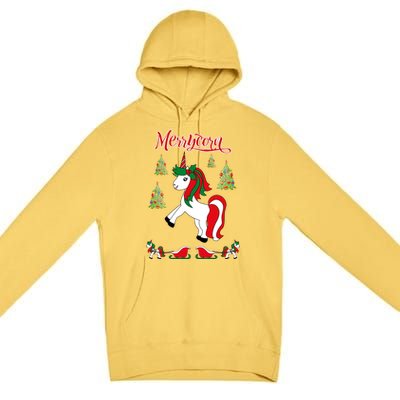 Christmas Unicorn Sweater Merrycorn Unicorn Lovers Xmas Gift Cool Gift Premium Pullover Hoodie