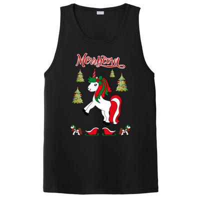 Christmas Unicorn Sweater Merrycorn Unicorn Lovers Xmas Gift Cool Gift PosiCharge Competitor Tank