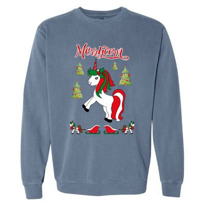 Christmas Unicorn Sweater Merrycorn Unicorn Lovers Xmas Gift Cool Gift Garment-Dyed Sweatshirt