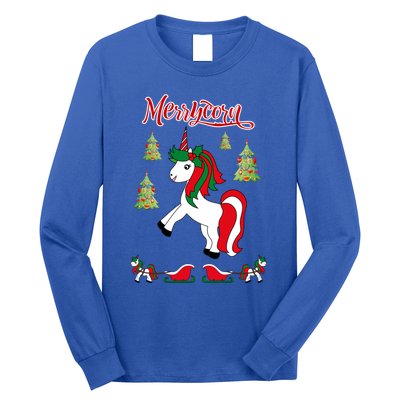 Christmas Unicorn Sweater Merrycorn Unicorn Lovers Xmas Gift Cool Gift Long Sleeve Shirt