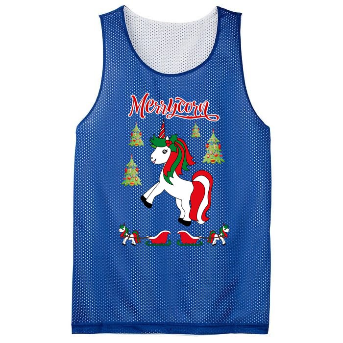 Christmas Unicorn Sweater Merrycorn Unicorn Lovers Xmas Gift Cool Gift Mesh Reversible Basketball Jersey Tank