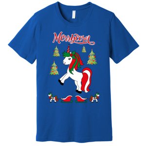 Christmas Unicorn Sweater Merrycorn Unicorn Lovers Xmas Gift Cool Gift Premium T-Shirt