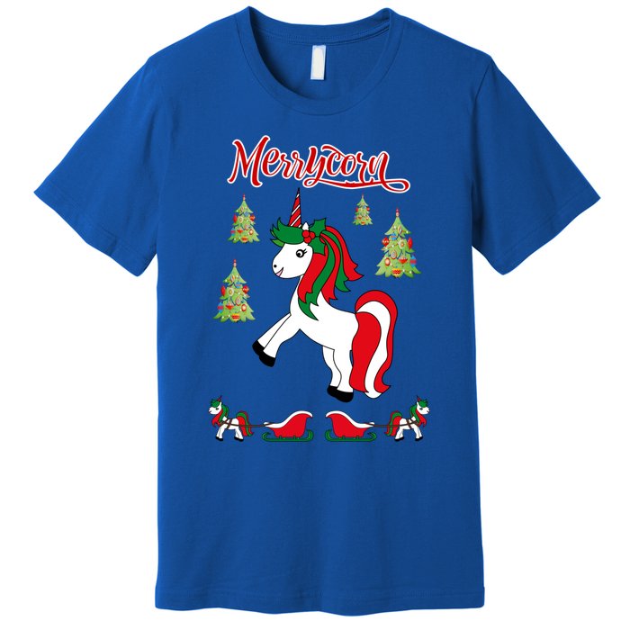 Christmas Unicorn Sweater Merrycorn Unicorn Lovers Xmas Gift Cool Gift Premium T-Shirt