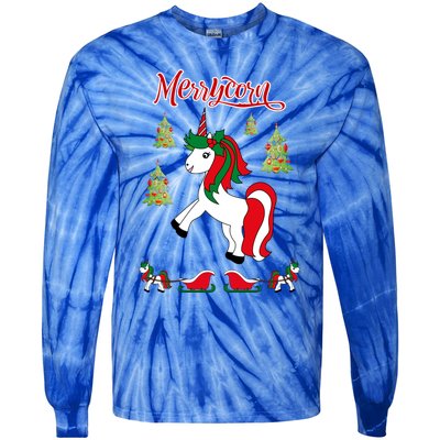 Christmas Unicorn Sweater Merrycorn Unicorn Lovers Xmas Gift Cool Gift Tie-Dye Long Sleeve Shirt