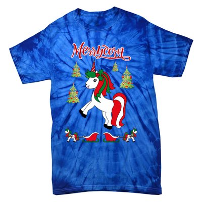 Christmas Unicorn Sweater Merrycorn Unicorn Lovers Xmas Gift Cool Gift Tie-Dye T-Shirt