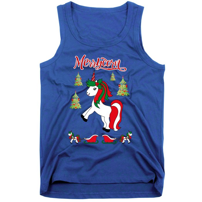 Christmas Unicorn Sweater Merrycorn Unicorn Lovers Xmas Gift Cool Gift Tank Top